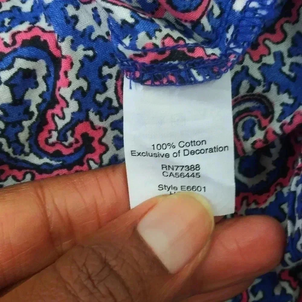 J.Crew Paisley Multicolored Peasant Cotton Blouse